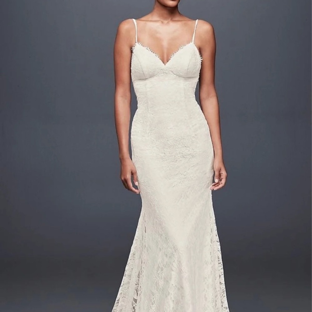 Galina Lace Low Back Wedding Dress Ivory